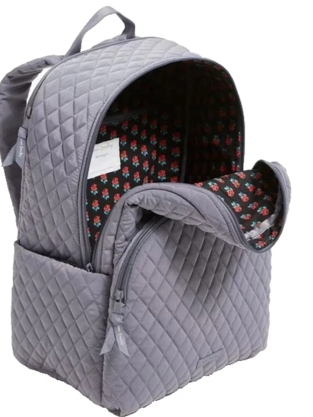 Vera Bradley Large Essential Backpack Laptop NWT Microfiber carbon gray NWT